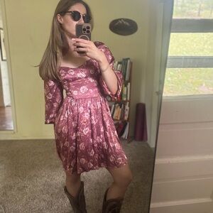 Altar'd State Pink Floral Mini Dress